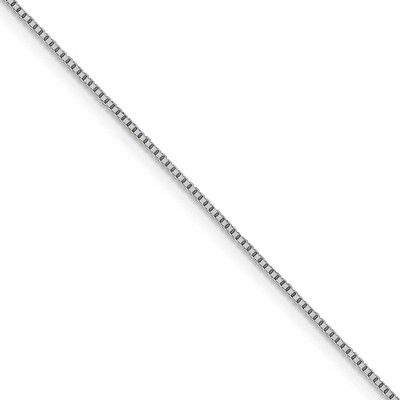 Black Bow Jewelry 1mm 14k White Gold Octagonal Box Chain Necklace