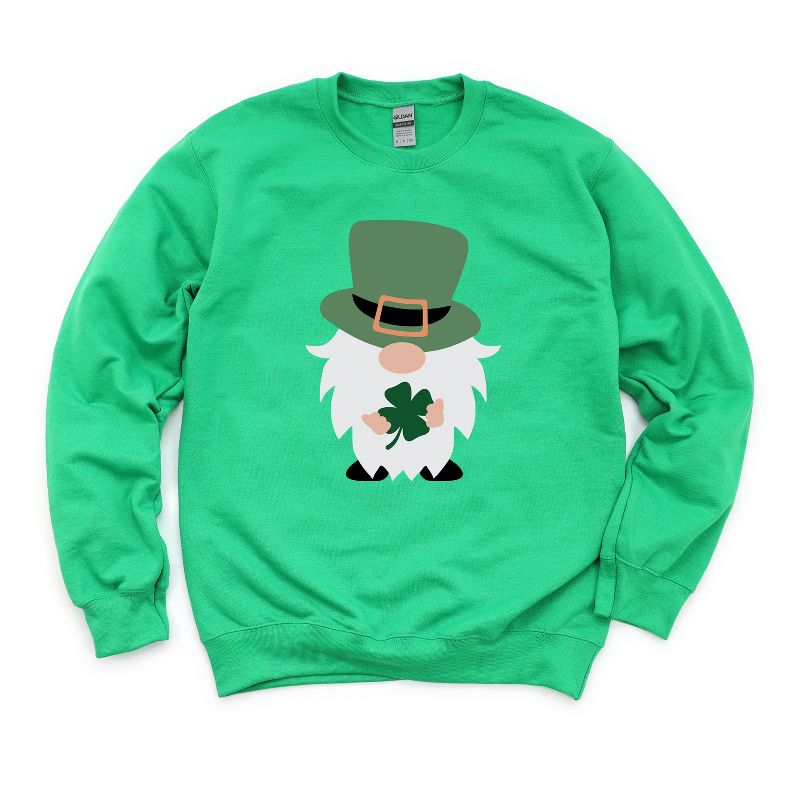 Simply Sage Market Women's Graphic Sweatshirt Clover Gnome St. Patrick's Day, 1 of 5