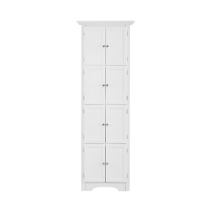 Ridstar 72 in. H White Bathroom Storage Cabinet with Doors and 4 Shelves - 1 of 4