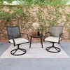 CLIHOME 2-Piece Outdoor Swivel Rocking Chairs,360° Swivel Textilene Iron Dining Chair（ set of 2 ） - 2 of 4