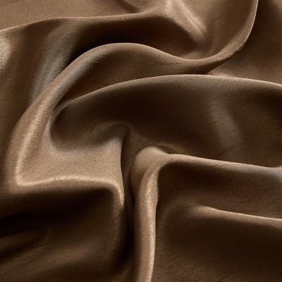 Chocolate Faux Silk Room-Darkening Waterfall Valance