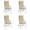 vidaXL Highback Chair Cushions 4 pcs Beige Oxford Fabric - 4 of 4