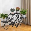 Artloge 4 Tiers Heavy Duty Metal Plant Stand Industrial Style Flower Pot Holder Rack for Garden Balcony Patio Office Decor Space-Saving - 4 of 4