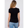 PinkBlush Black Basic Short Sleeve Maternity Fitted Top - 3 of 4