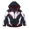 Marvel Avengers Spider-Man Hulk Black Panther Captain America Zip Up Winter Coat Puffer Jacket Toddler to Big Kid - 3 of 4