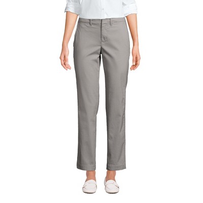 Lands' End Women's Mid Rise Classic Straight Leg Chino Ankle Pants - 16 ...