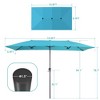 Sonkuki 11x7Ft Double-Sided Patio Umbrella with Large Canopy Outdoor Table Umbrella for Garden, deck and pool - 3 of 4