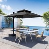 Crestlive Products 10FT Square Double Top Offset Cantilever Umbrella with Base UV30+ Outdoor 360 Degree Rotation 6 Heights Adjustable Umbrella - 4 of 4
