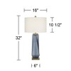 Possini Euro Design Sarah 32" Tall Twist Large Modern Coastal End Table Lamp Blue Art Glass Single White Shade Living Room Bedroom Bedside Nightstand - 4 of 4