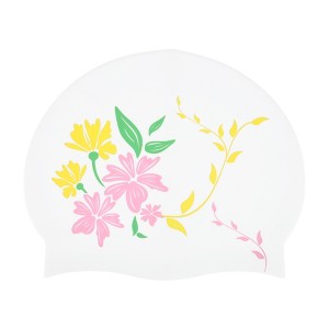 Unique Bargains Silicone Morning Glory Pattern Waterproof Swim Cap 1 Pc - 1 of 4