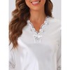 cheibear Women's Satin Silky 3/4 Sleeve Shirt with Long Pajama Pant Soft Pajama Set - 4 of 4