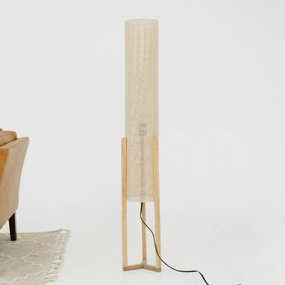 VYNXARIA Contemporary Floor Lamp,Standing Light for Living Room Centerpiece,Bedroom,Office Lighting,Oak and Natural