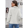 Womens Turtle Neck Cable Knit Sweater Half Zipper Trendy Cable & Rib Knit Textured Oversized Sweater Boyfriend Fit Loose Fit Winter Cozy Pullovers - 4 of 4