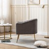 SEYNAR Modern Velvet Accent Chair,Round Upholstered Barrel Chair for Living Room - 3 of 4