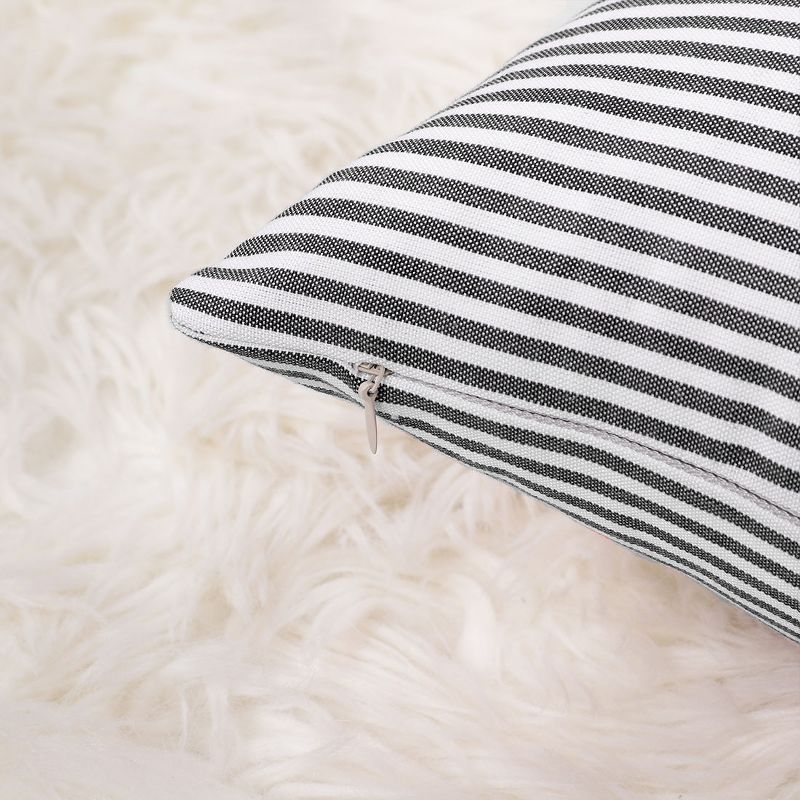 PiccoCasa Woven Striped Lumbar Throw Pillow Cover Set Decors Rectangle Farmhouse Pillow Case 2 Packs, 3 of 10