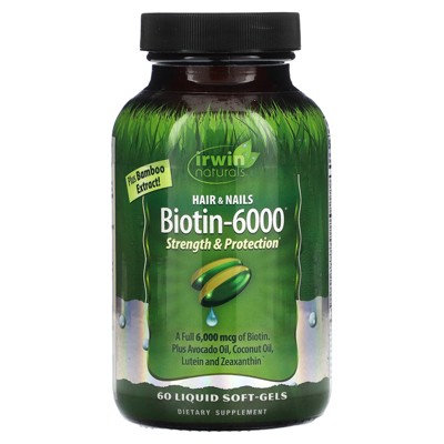 Irwin Naturals Biotin-6000 , 60 Liquid Soft-Gels