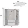 FUFU&GAGA Wardrobe Armoire Wooden Closet with Mirror 4 Doors 2 Drawers - 4 of 4