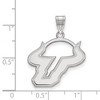 Black Bow Jewelry 10k White Gold South Florida Bulls NCAA Large Pendant - 2 of 3