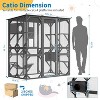 70 Inches Large Wood Catio Outdoor Cat Enclosure with Perches and Condos, Cat House with Waterproof Roof, Cat Hammock Shelter Platforms & Resting Box - 3 of 4