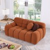 64.98" x 35.83" Boucl¨¦ Marshmallow 2-Seater Sofa with Plush Multi-Density Foam Cushions, Two Pillows and Light Brown Color - 4 of 4