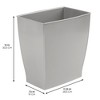 Small Rectangular Bathroom Trash Cans - Set of 4 - Gray - Made in USA - 4 of 4