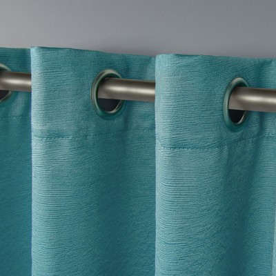Teal Polyester Room Darkening Grommet Top Curtains, 52"x84"