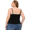 Agnes Orinda Women's Plus Size Tops V Neck Velvet Lace Trim Cami Tank Tops - 4 of 4