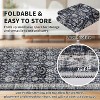 8x10 Blue Washable Area Rug, Vintage Distressed Oriental Carpet, Soft Low Pile Non-Slip Non-Shedding Throw Rug for Living Room, Dining Room, Office - 4 of 4