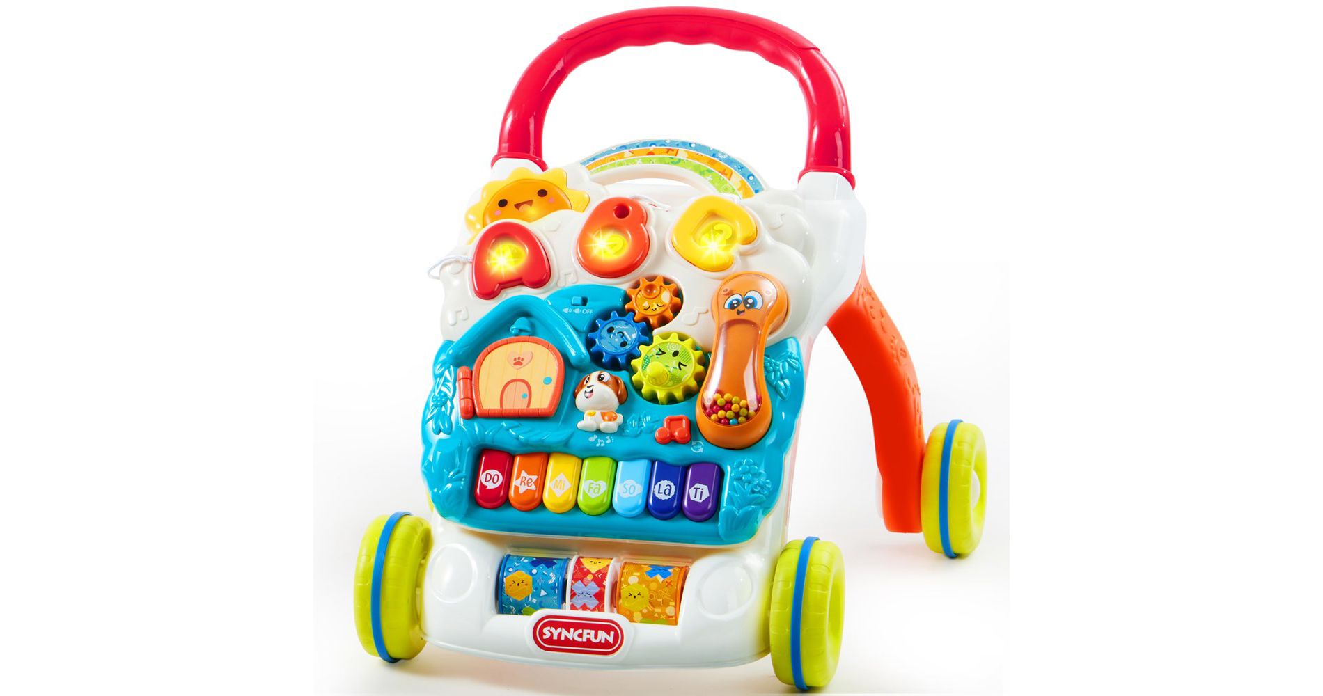 SYNCFUN Baby Learning Walker - Sit to Stand Learning Walker for 6-24 Months | Interactive Audio-Visual Features & Safe Adjustable Speed