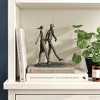 LuxenHome 12.2" LuxenHome Modern Brown Polyresin Couple Walk Tabletop Home Decor - 4 of 4