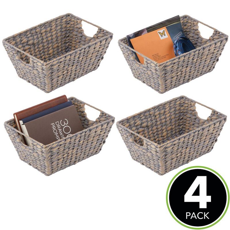 mDesign Woven Hyacinth Nesting Kitchen Storage Basket Bins, 4 Pack, 2 of 9