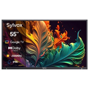 SYLVOX Outdoor TV, 55" Smart QLED TV with Google System, Dolby Atmos, IP55 Waterproof, 4K 2000 Nits Weatherproof TV for Full Sun (Pool Pro QLED 2.0) - 1 of 4