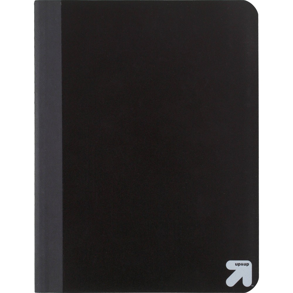 Photos - Notebook Wide Ruled Black Flexible Cover Composition  - up & up™