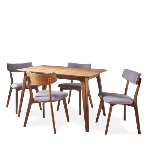 5pc Megann Mid Century Wood Dining Set - Christopher Knight Home : Target