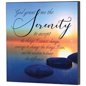 Dicksons PLK1212-956 Grant Me The Serenity To Accept The Things I Cannot Change Blue And Orange 12 x 12 Wood Decorative Wall Plaque Hanging Artwork - 1 of 3