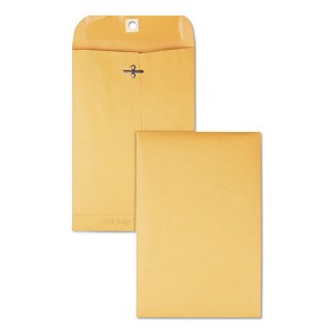 Quality Park Park Ridge Kraft Clasp Envelope, #55, Square Flap, Clasp/Gummed Closure, 6 x 9, Brown Kraft, 100/Box - 1 of 3