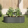 vidaXL Garden Raised Bed Grey Galvanized Steel 157.5 x 31.5 x 31.9 in - 3 of 4