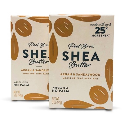 Peet Bros. Shea Butter Bar Soap - Argan & Sandalwood - 2pk