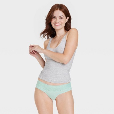 Women's Cotton Cheeky Underwear With Lace Waistband - Auden™ Ocean Spray  Green M : Target