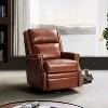 Favonius Wooden Upholstery Genuine Leather Swivel Rocker Recliner with Nailhead Trim for Bedroom and Living Room| ARTFUL LIVING DESIGN - 2 of 4