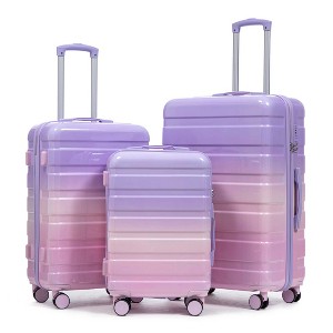 AENKYO 3-Piece Hardshell Luggage Set, Gradient Color Suitcases with Spinner Wheels, TSA Lock - Lightweight Travel Luggage - 1 of 4
