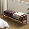 Isaac 50" Wide Leather Flip Top Storage Bench with Tufted Seat Cushion ARTFUL LIVING DESIGN - 3 of 4