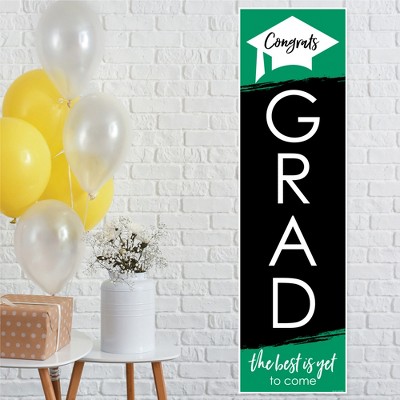 Big Dot of Happiness Green Graduation Party Door Decoration - Vertical Banner
