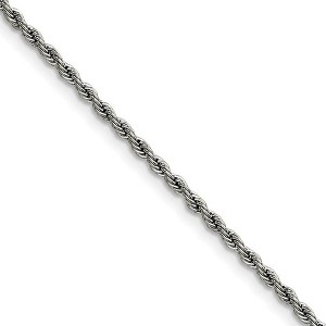 Black Bow Jewelry 2.3mm Stainless Steel Rope Chain Necklace - 1 of 4