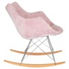 LeisureMod Willow Nursery Rocking Chair in Twill Fabric/Velvet Upholstery - Eiffel Ash Wood Base, Plus Comfort, Perfect for Nurseries - 4 of 4