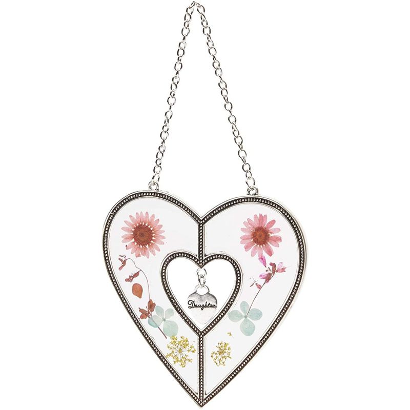 Okuna Outpost Heart Suncatcher for Window with Pressed Flowers (4.5 x 8.25 Inches), 5 of 7