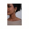 Chunky Gold Hoop Earrings, Lightweight Teardrop Drop Earrings, Sterling Silver, Trendy Women's - 4 of 4