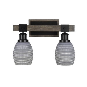 Toltec Lighting Tacoma 2 - Light Vanity in  Black/Painted Wood with 5" Gray Matrix Shade - 1 of 1