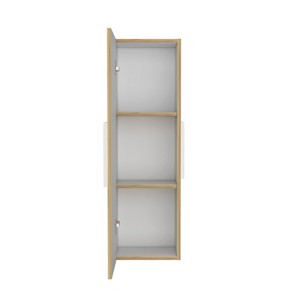 SEVOBAL Bathroom Storage Cabinets Wall Mounted Single Door Cabinet with Three Shelves for Bathroom, White Light Oak, 10.43"*12.56"*38.46" - 1 of 4