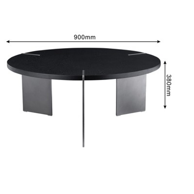 NicBex Round Coffee Table 19.68" or 35.43"W Wood Top & Metal Feet Ready-to-Assemble for Living Room